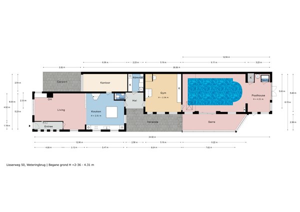 Floorplan - Lisserweg 50, 2156 LC Weteringbrug